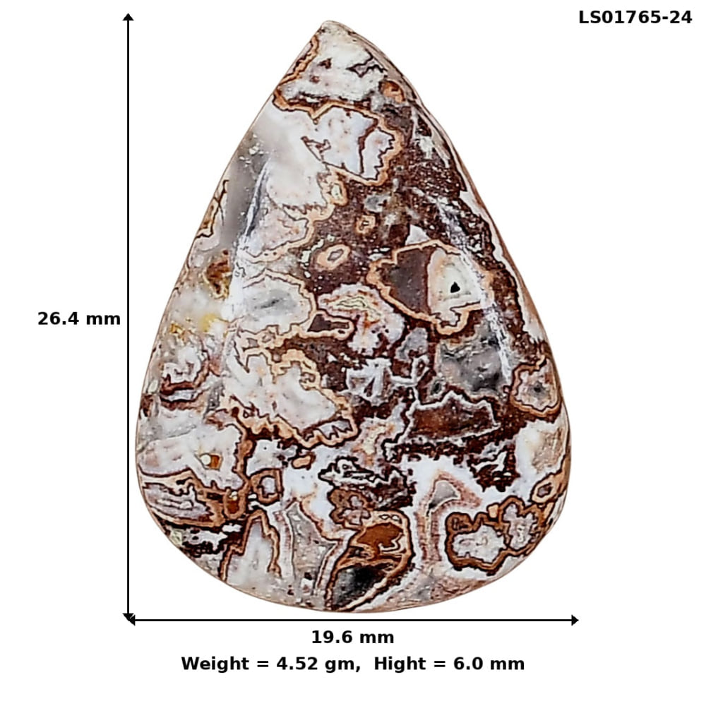 Rosetta Picture Jasper 26.4x19.6x6 mm Pear Gemstone LS01765-24