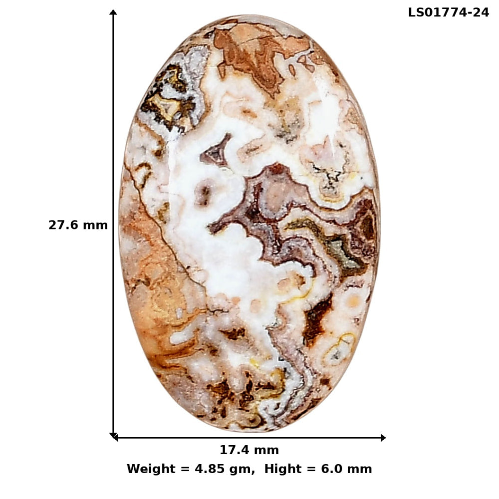 Rosetta Picture Jasper 27.6x17.4x6 mm Oval Gemstone LS01774-24