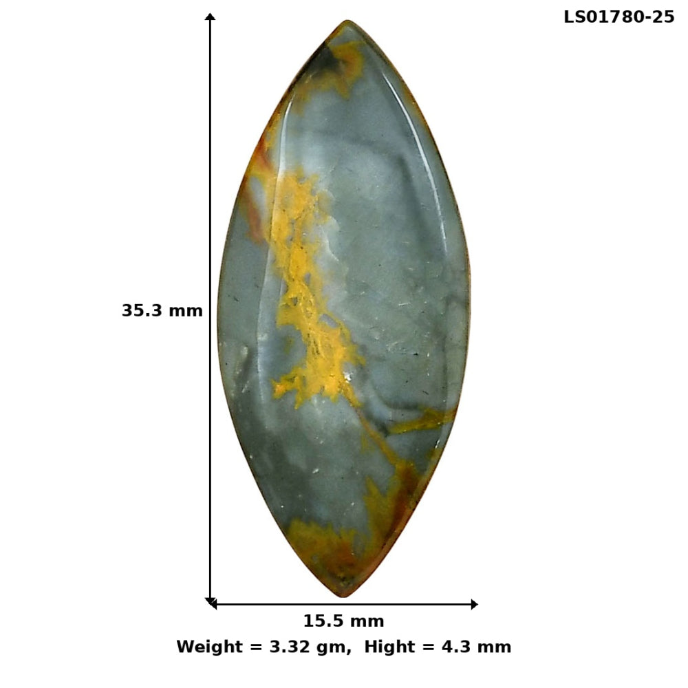 Rocky Butte Picture Jasper 35.3x15.5x4.3mm Marquise Gemstone LS01780-25