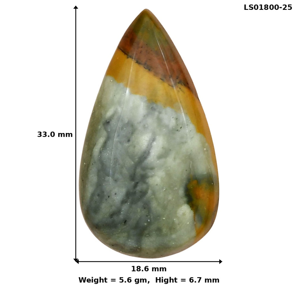 Rocky Butte Picture Jasper 33x18.6x6.7 mm Pear Gemstone LS01800-25