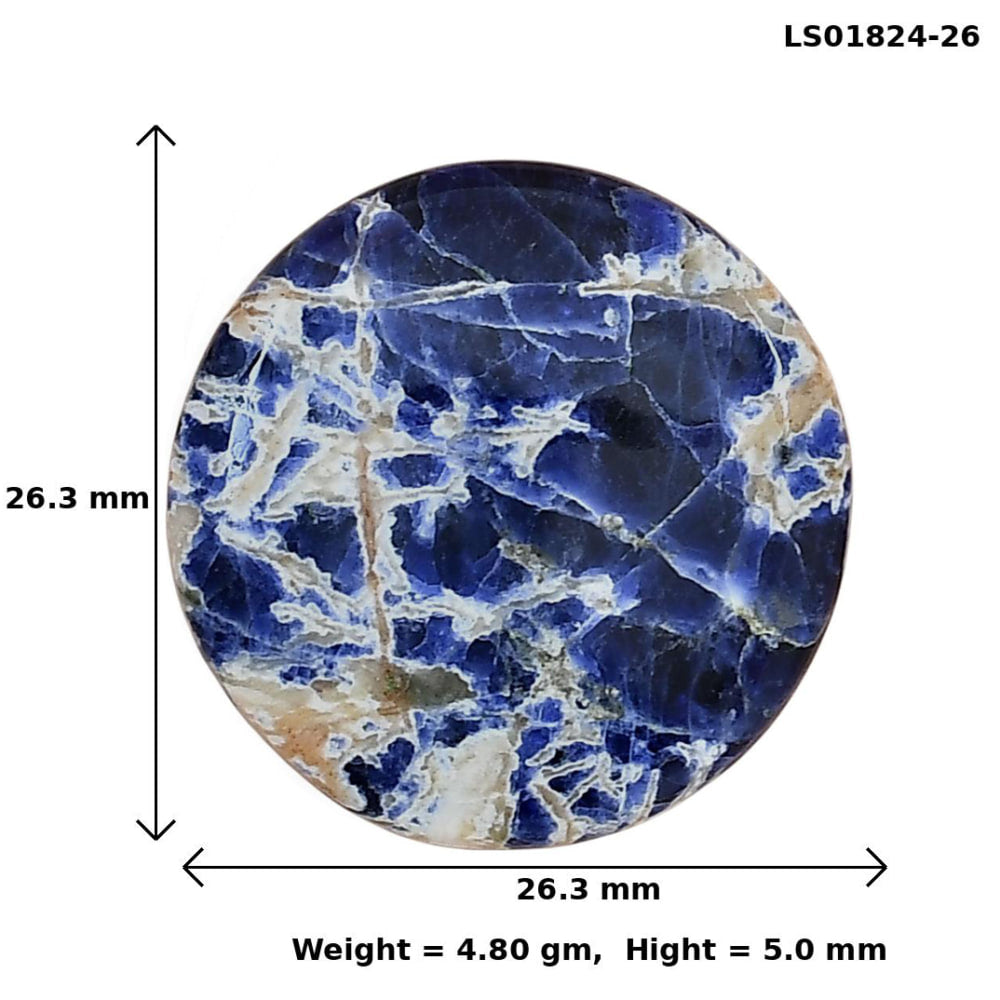 Sodalite 26.3x26.3x5 mm Round Gemstone LS01824-26