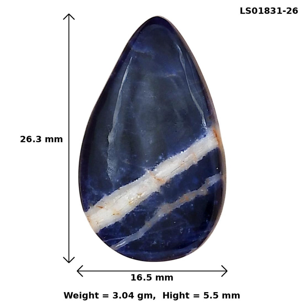 Sodalite 26.3x16.5x5.5 mm Pear Gemstone LS01831-26