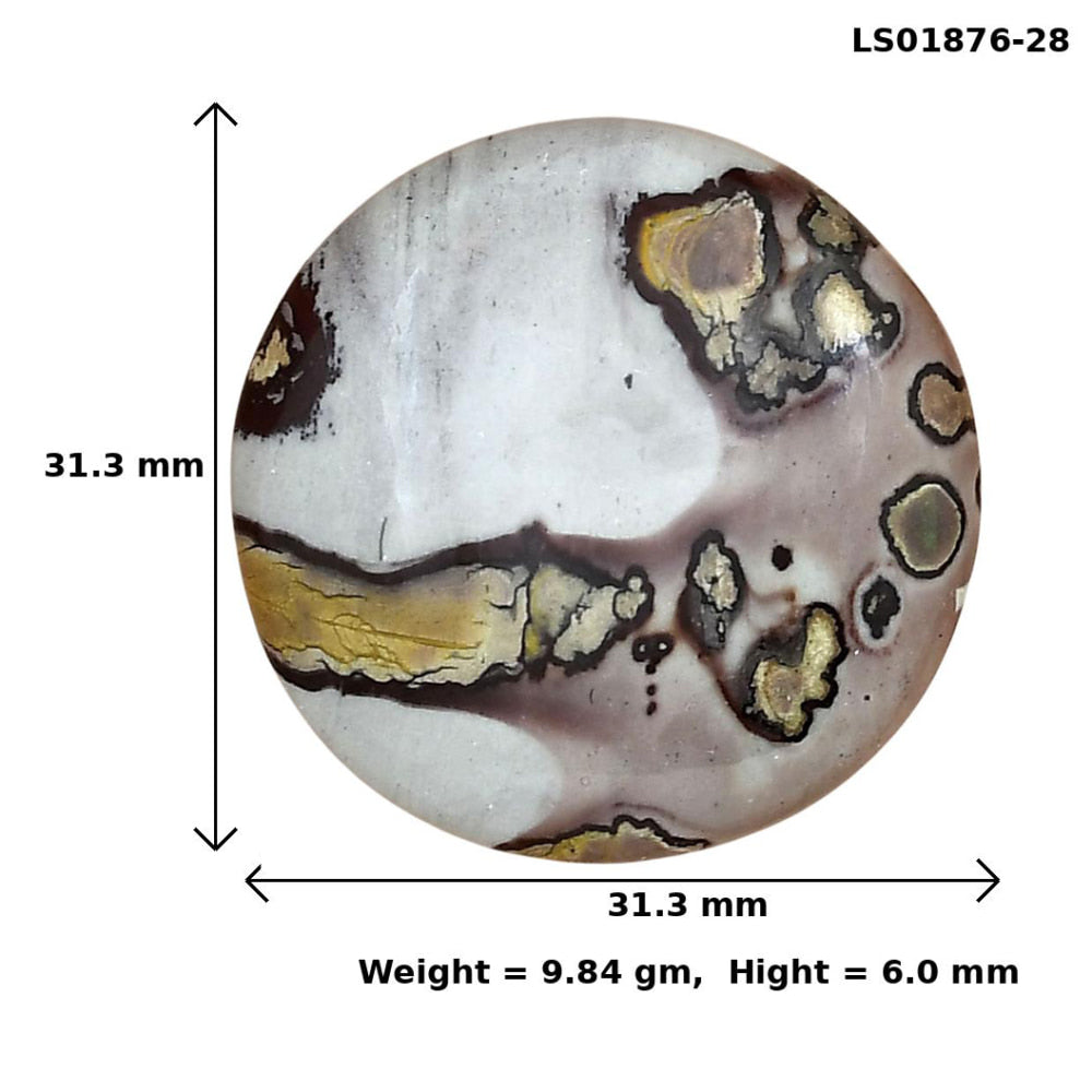 Coffee Bean Jasper 31.3x31.3x6 mm Round Gemstone LS01876-28