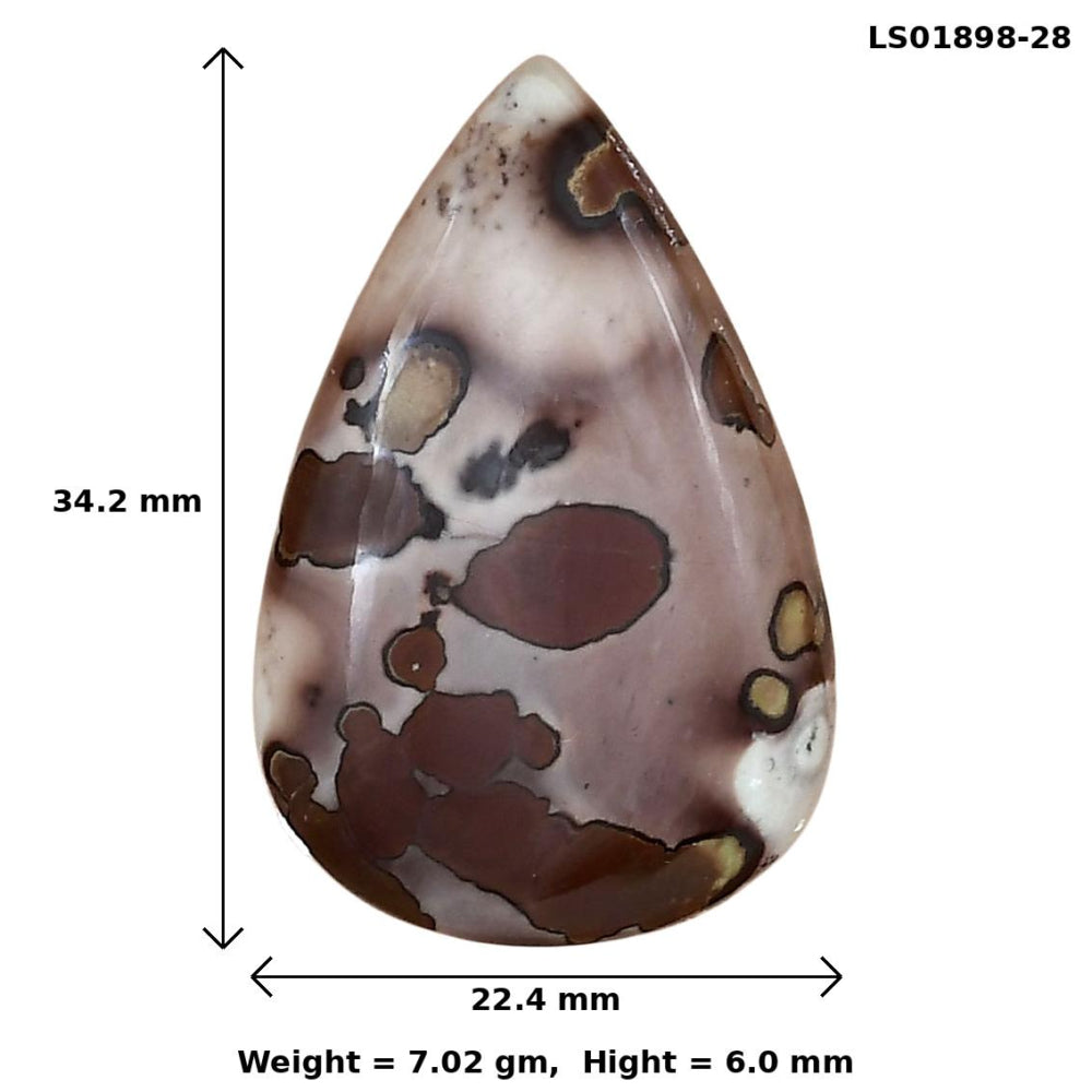 Coffee Bean Jasper 34.2x22.4x6 mm Pear Gemstone LS01898-28