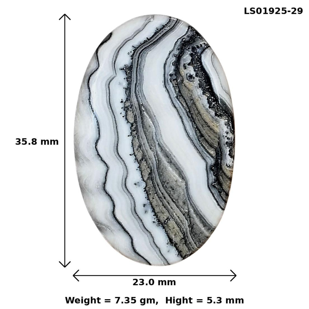 Crazy Lace Agate 35.8x23x5.3 mm Oval Gemstone LS01925-29