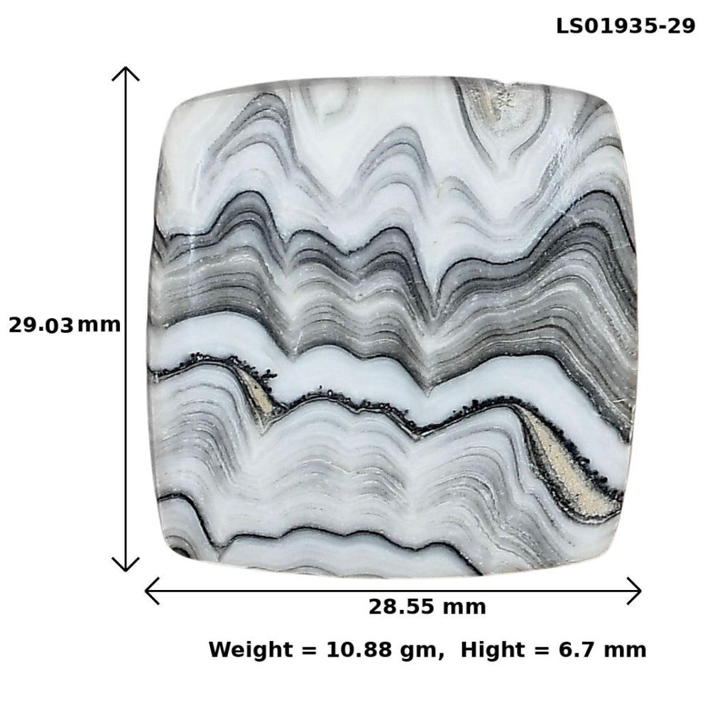 Crazy Lace Agate 29.3x28.55x6.7 mm Baguette Gemstone LS01935-29