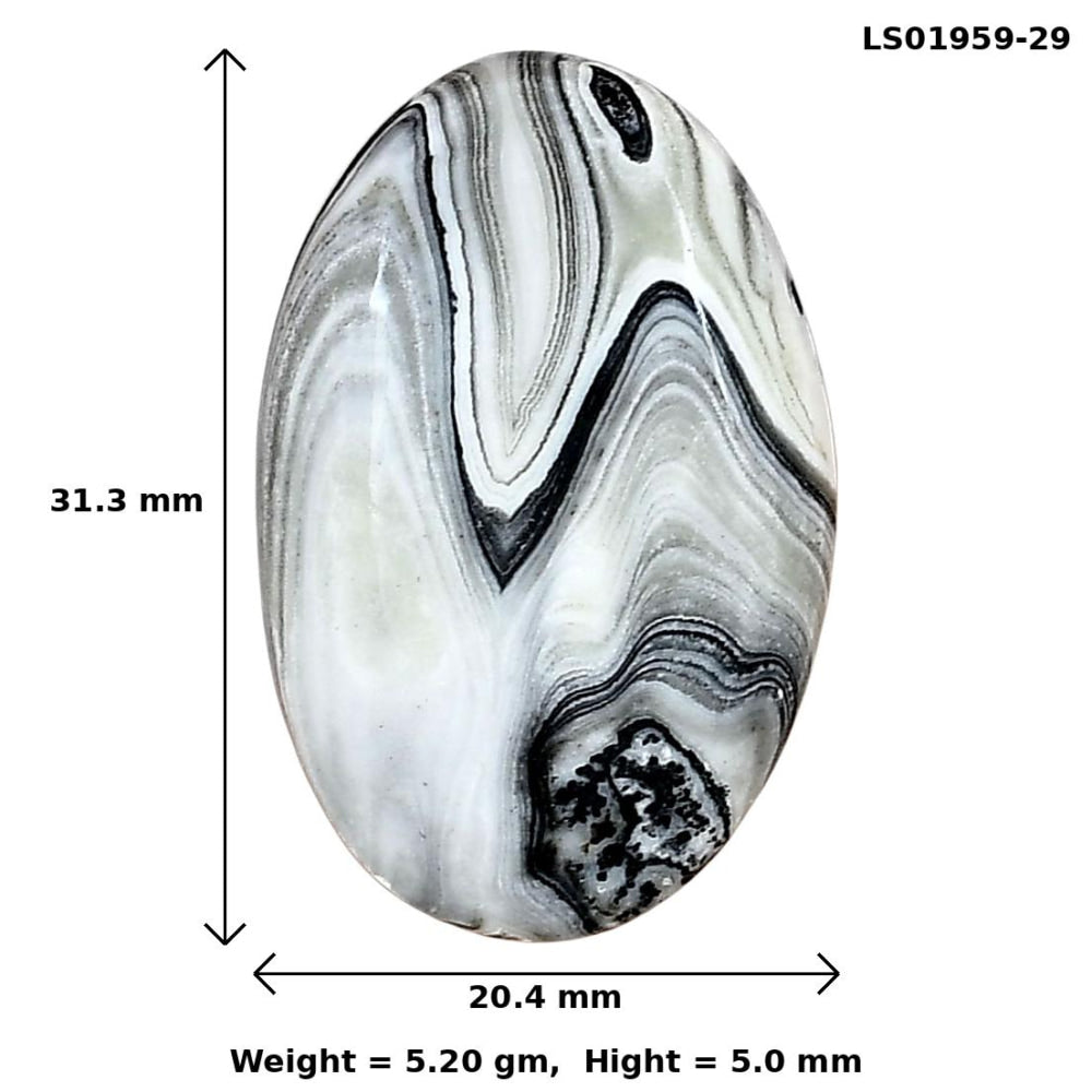 Crazy Lace Agate 31.3x20.4x5 mm Oval Gemstone LS01959-29