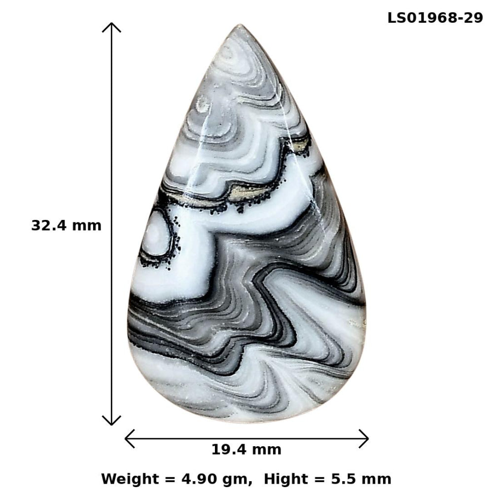 Crazy Lace Agate 32.4x19.4x5.5 mm Pear Gemstone LS01968-29