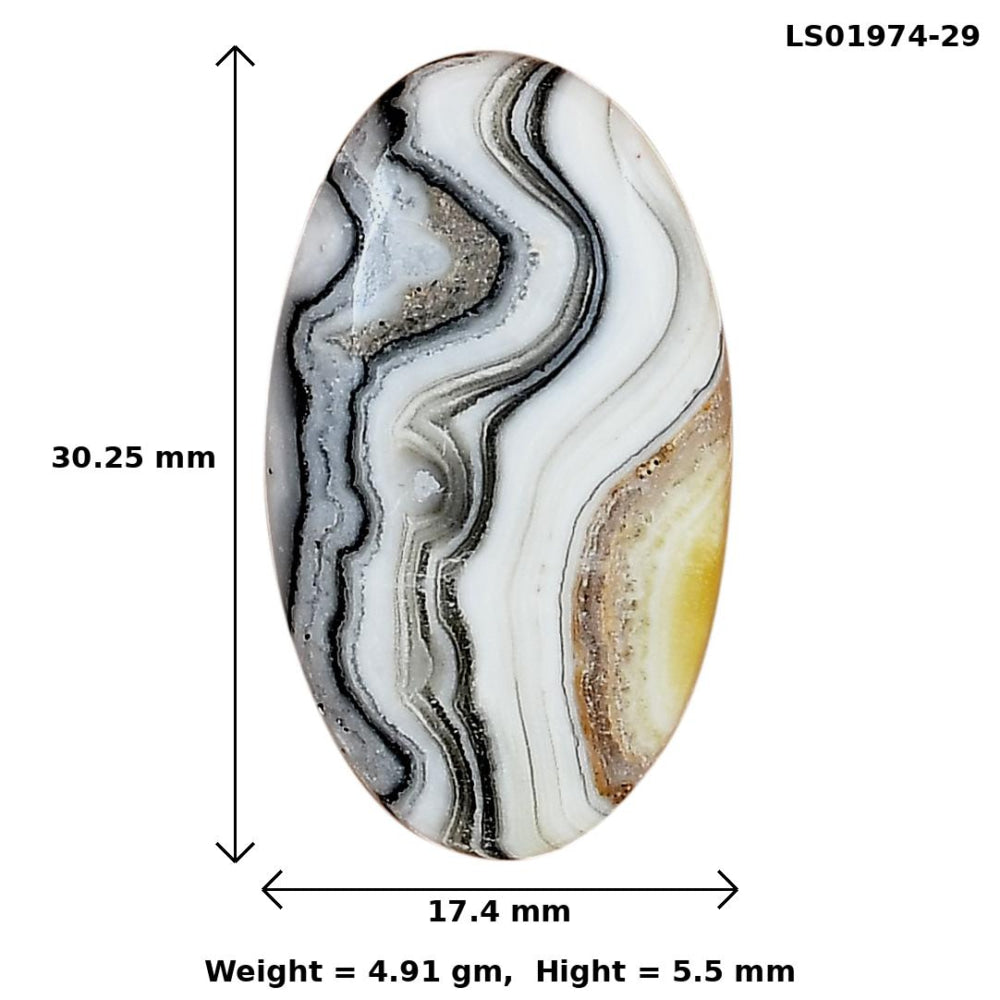 Crazy Lace Agate 30.25x17.4x5.5 mm Oval Gemstone LS01974-29