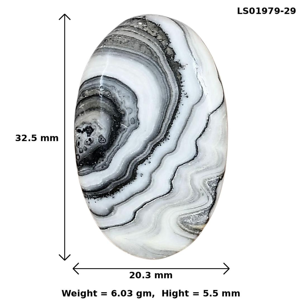 Crazy Lace Agate 32.5x20.3x5.5 mm Oval Gemstone LS01979-29