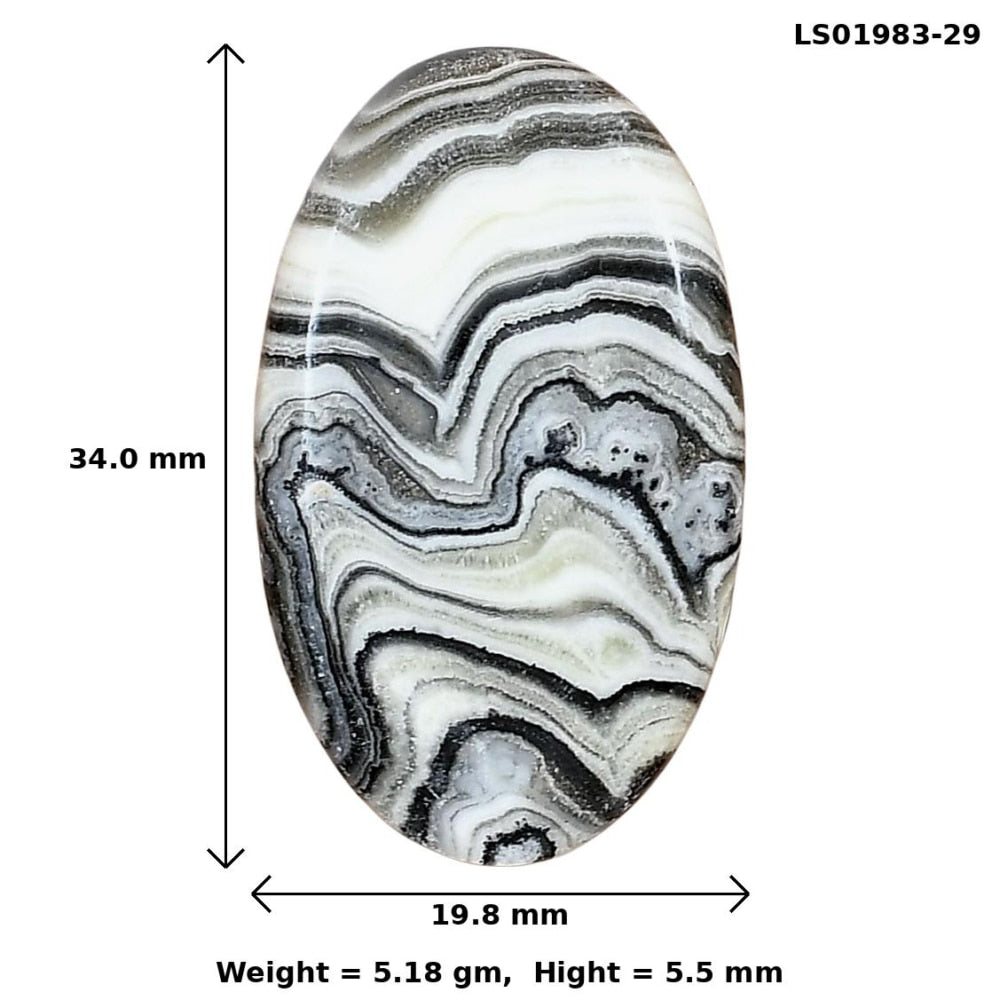 Crazy Lace Agate 34x19.8x5.5 mm Oval Gemstone LS01983-29
