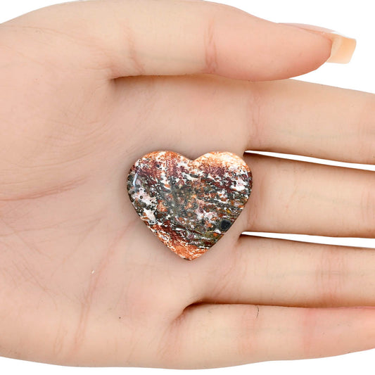 Leopard Skin Jasper 30x26.2x5 mm Heart Gemstone LS02003-30