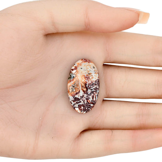 Leopard Skin Jasper 30.2x17.8x5 mm Oval Gemstone LS02010-30
