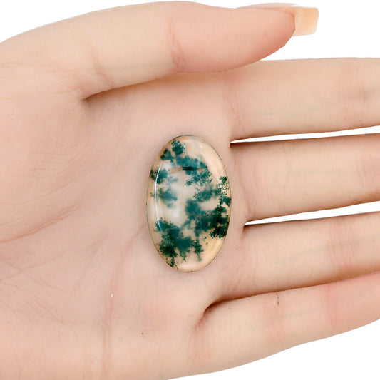 Green Moss Agate 32.35x20x4 mm Oval Gemstone LS02041-31