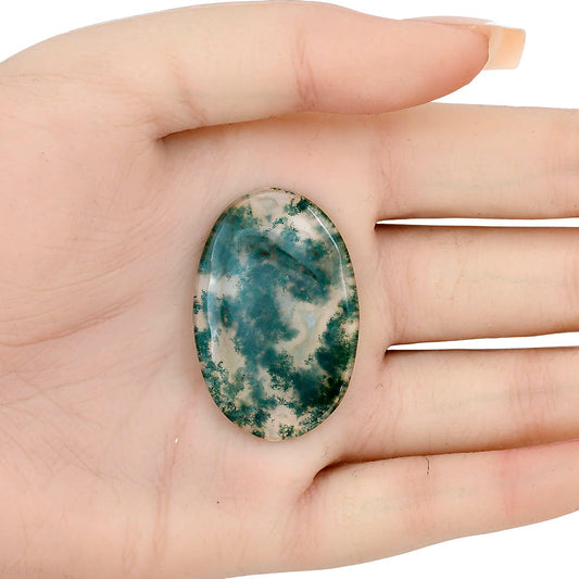 Green Moss Agate 39x25.65x4 mm Oval Gemstone LS02048-31