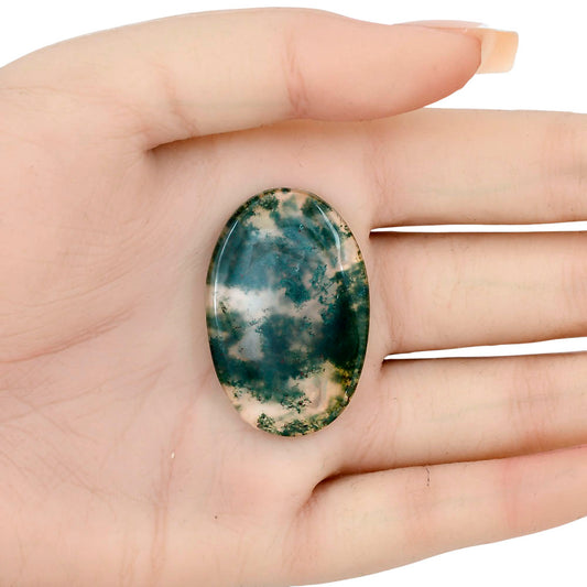 Green Moss Agate 38.1x25.1x4.5 mm Oval Gemstone LS02049-31