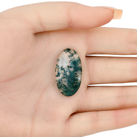 Green Moss Agate 30.85x17.3x5.7 mm Oval Gemstone LS02069-31