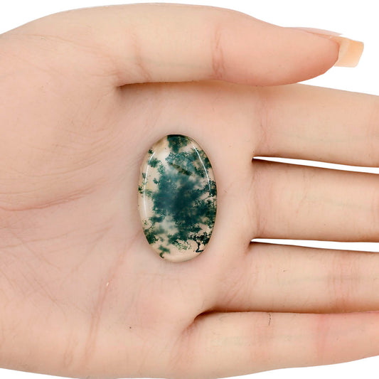 Green Moss Agate 30.2x18.8x3.6 mm Oval Gemstone LS02076-31