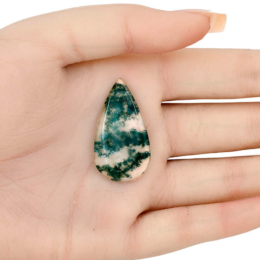 Green Moss Agate 35.9x19.6x4 mm Pear Gemstone LS02082-31