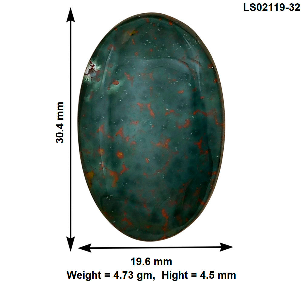 Blood Stone 30.4x19.6x4.5 mm Oval Gemstone LS02119-32