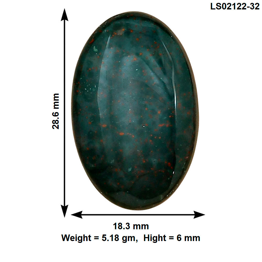 Blood Stone 28.6x18.3x6 mm Oval Gemstone LS02122-32