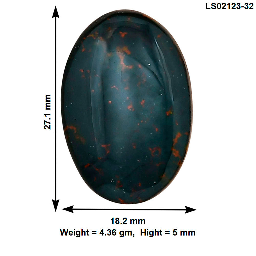 Blood Stone 27.1x18.2x5 mm Oval Gemstone LS02123-32