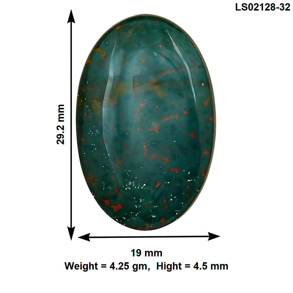 Blood Stone 29.2x19x4.5 mm Oval Gemstone LS02128-32