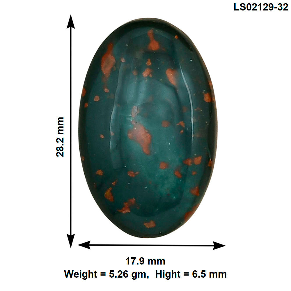Blood Stone 28.2x17.9x6.5 mm Oval Gemstone LS02129-32