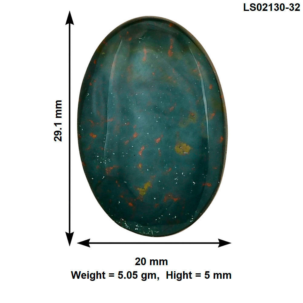 Blood Stone 29.1x20x5 mm Oval Gemstone LS02130-32