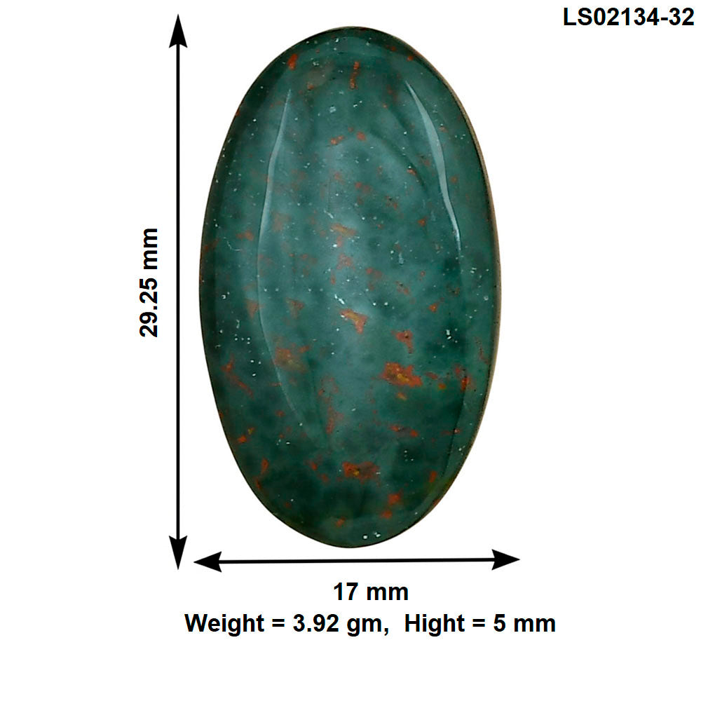 Blood Stone 29.25x17x5 mm Oval Gemstone LS02134-32