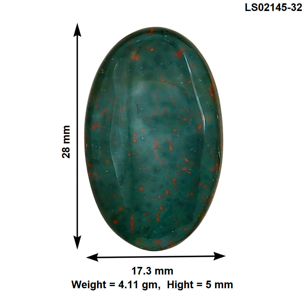Blood Stone 28x17.3x5 mm Oval Gemstone LS02145-32