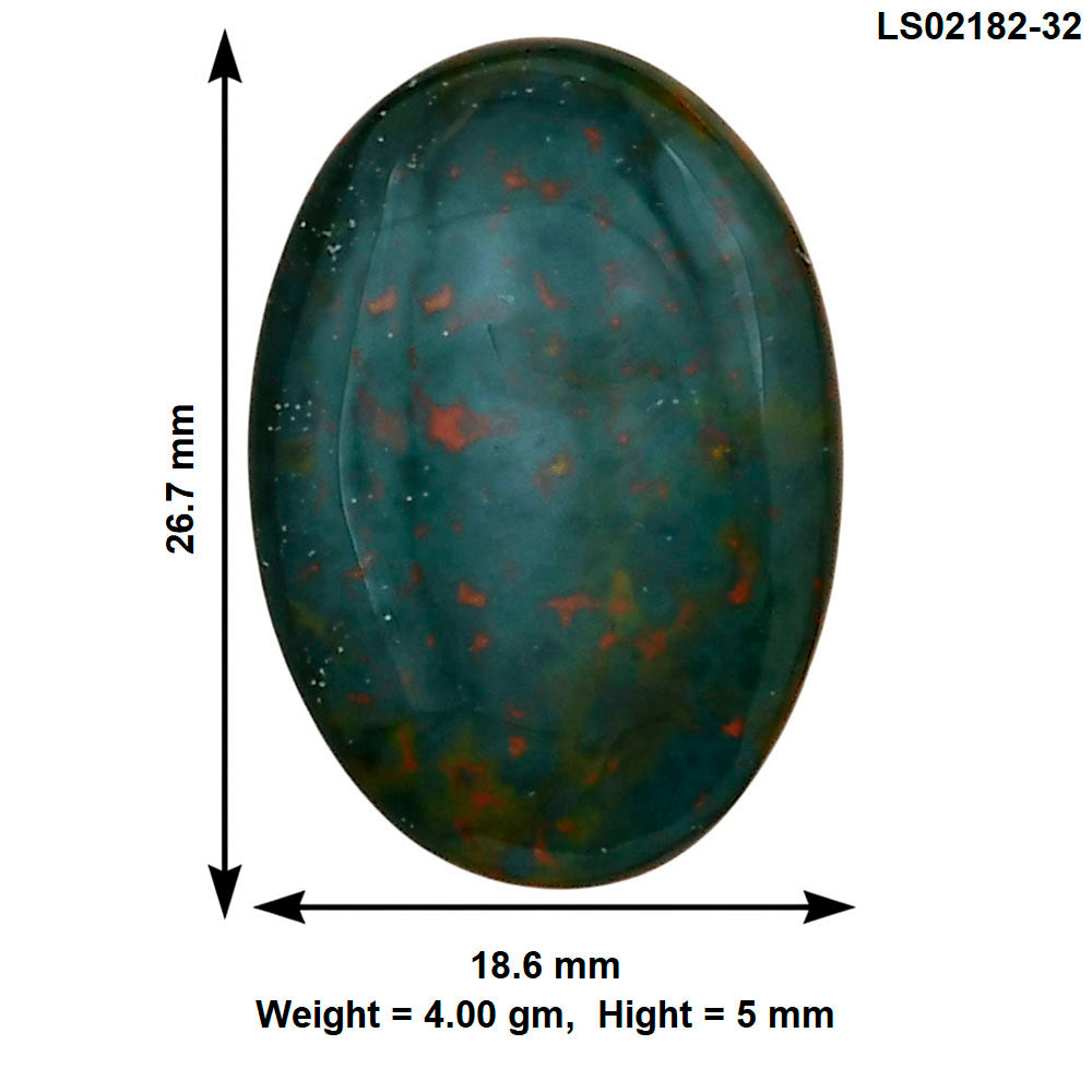 Blood Stone 26.7x18.6x5 mm Oval Gemstone LS02182-32