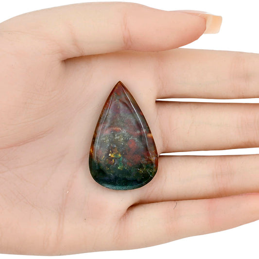 Blood Stone 39x24.75x5 mm Pear Gemstone LS02183-32