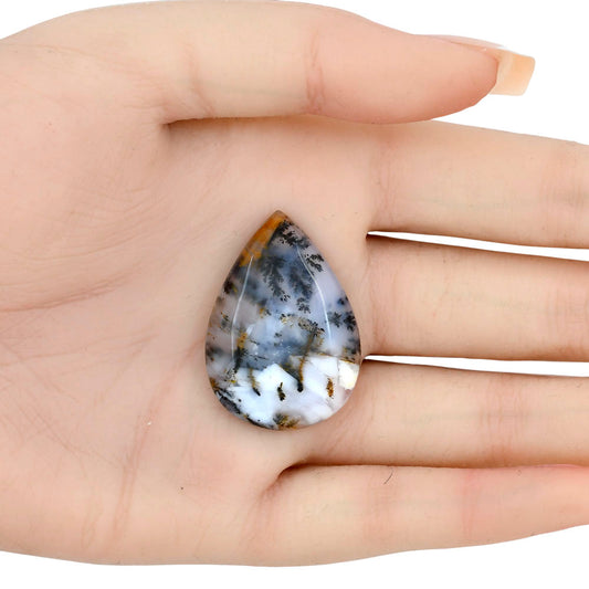 Robinson Ranch Plume Agate 34.55x24.4x5.5 mm Pear Gemstone LS02211-33