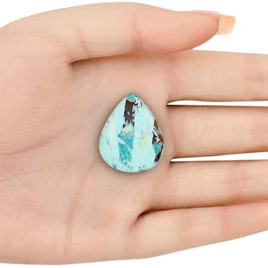 Ocean Green Chrysocolla 27.3x22.55x4.8 mm Pear Gemstone LS02223-34