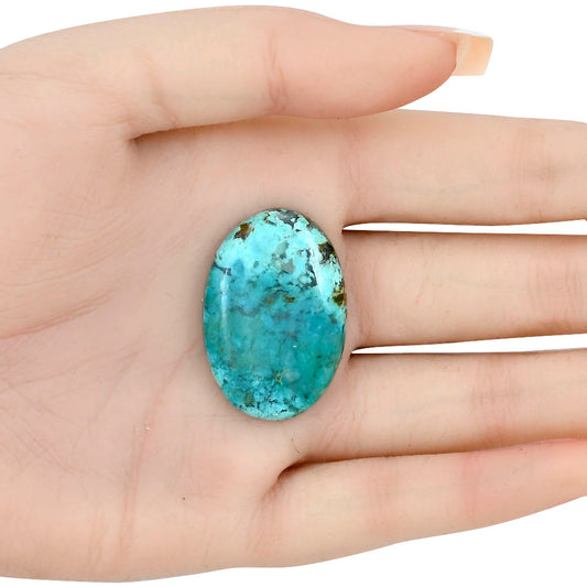 Ocean Green Chrysocolla 33.55x22.8x5.5 mm Oval Gemstone LS02236-34