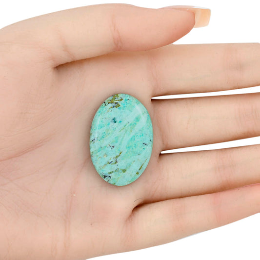 Ocean Green Chrysocolla 32.75x22.6x5 mm Oval Gemstone LS02241-34
