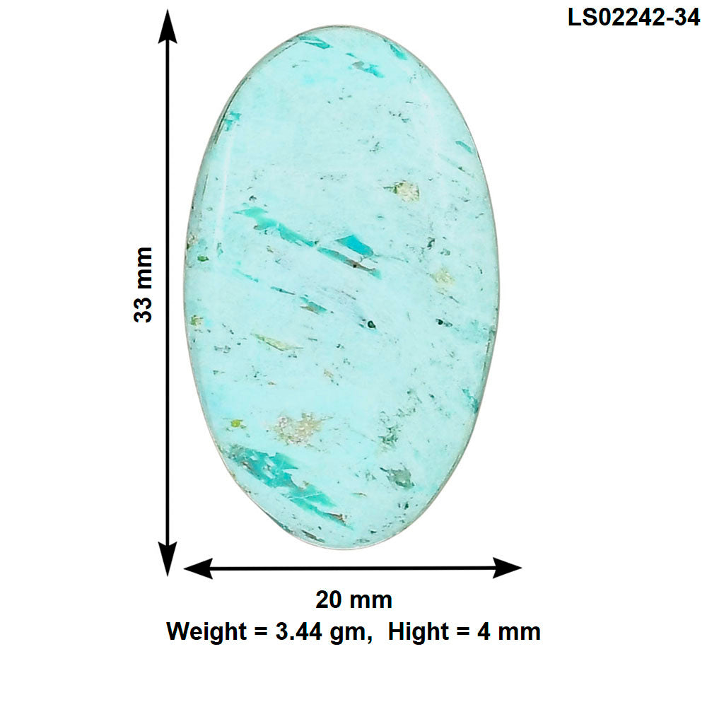 Ocean Green Chrysocolla 33x20x4 mm Oval Gemstone LS02242-34
