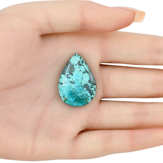 Ocean Green Chrysocolla 29.6x21x5.7 mm Pear Gemstone LS02243-34