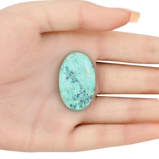 Ocean Green Chrysocolla 34.4x21.65x5.8 mm Oval Gemstone LS02263-34