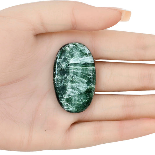 Russian Seraphinite 42.3x25.7x5 mm Oval Gemstone LS02280-35