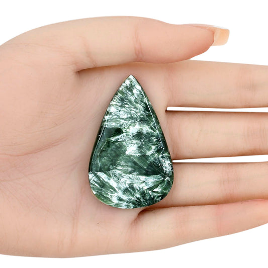 Russian Seraphinite 49.5x31.8x5 mm Pear Gemstone LS02303-35