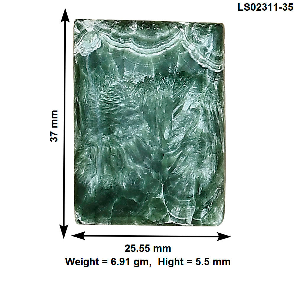 Russian Seraphinite 37x25.55x5.5 mm Fancy Gemstone LS02311-35