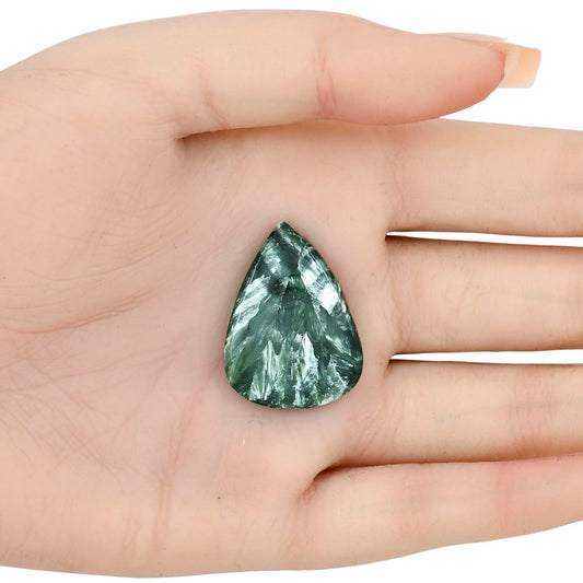Russian Seraphinite 29.8x22x4.2 mm Pear Gemstone LS02320-35