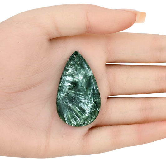 Russian Seraphinite 44.35x26.2x6 mm Pear Gemstone LS02322-35