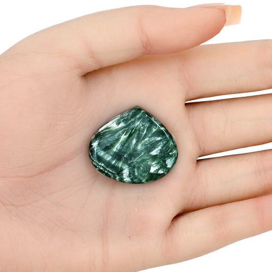 Russian Seraphinite 30.4x26.55x5 mm Heart Gemstone LS02329-35