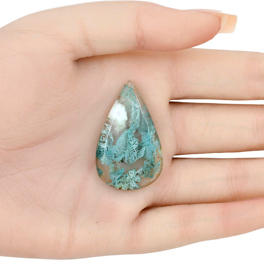 Horse Canyon Moss Agate 38.5x23.6x6 mm Pear Gemstone LS02338-36