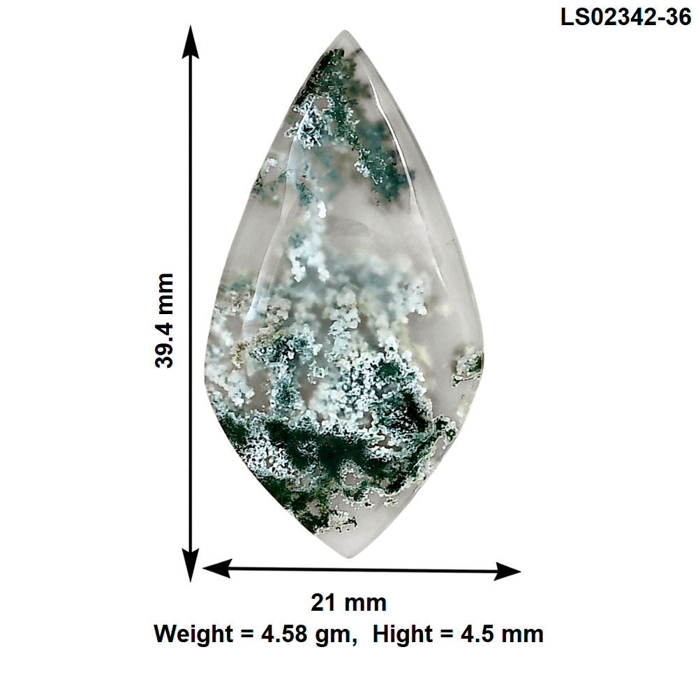 Horse Canyon Moss Agate 39.4x21x4.5 mm Marquise Gemstone LS02342-36