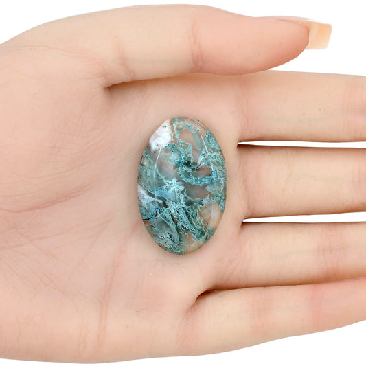 Horse Canyon Moss Agate 34.75x22.6x6.8 mm Oval Gemstone LS02345-36