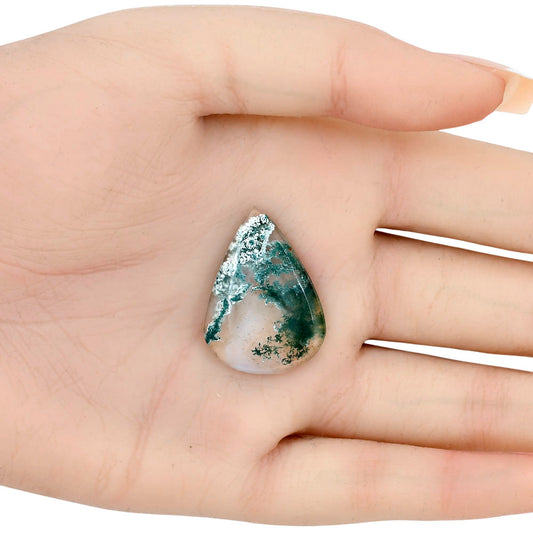 Horse Canyon Moss Agate 29.2x21.25x4.5 mm Pear Gemstone LS02349-36